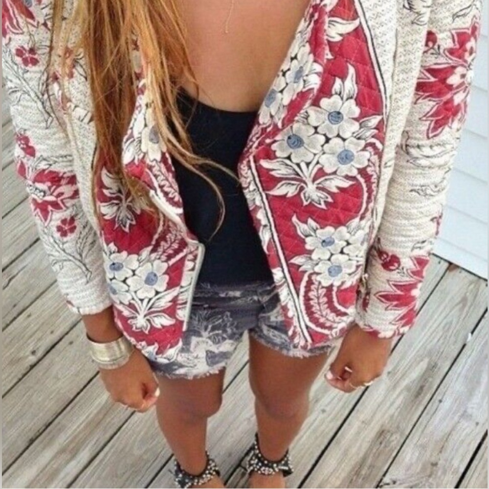 Zara TRF Quilted Floral Moto Jacket [Size Small] - Picture 11 of 12